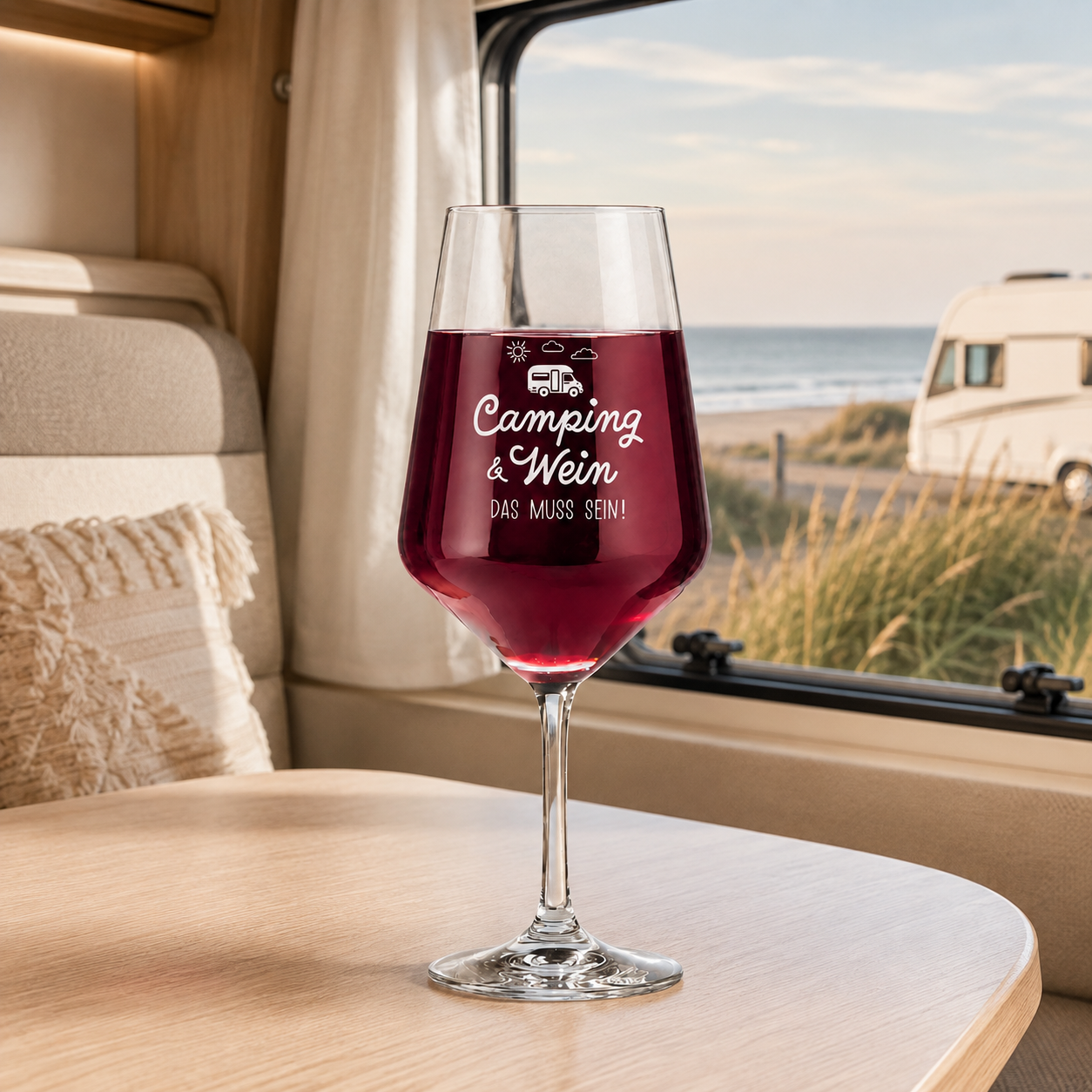 Camping Weinglas „Camping & Wein“ 530 ml
