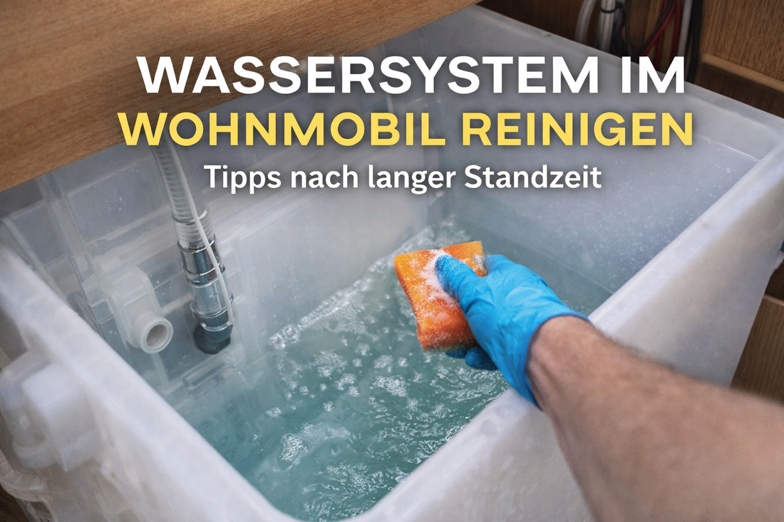 Wassersystem im Wohnmobil oder Wohnwagen nach dem Winter reinigen