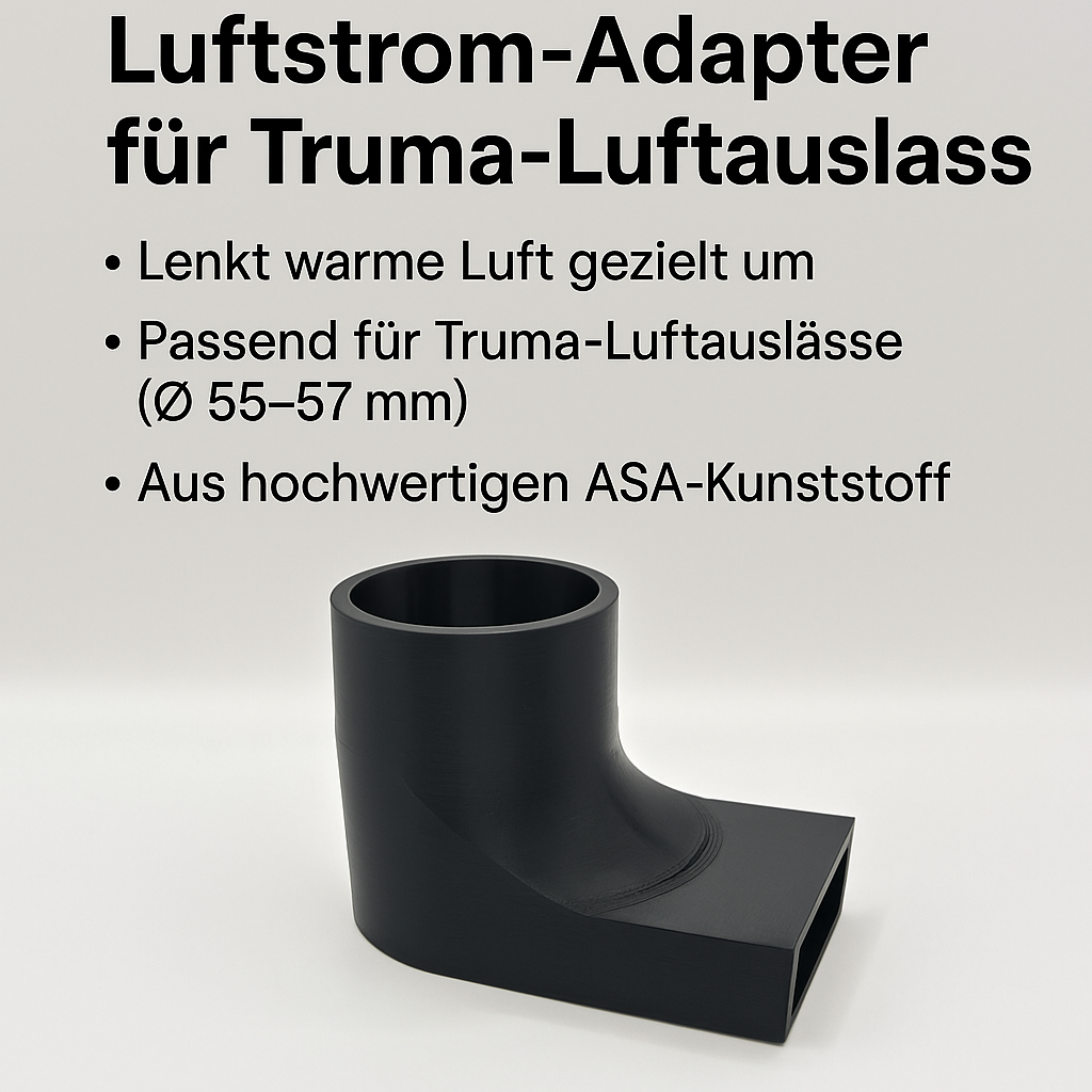 Luftstrom-Adapter für Truma-Luftauslass – 55–57 mm (schwarz, weiß, grau)