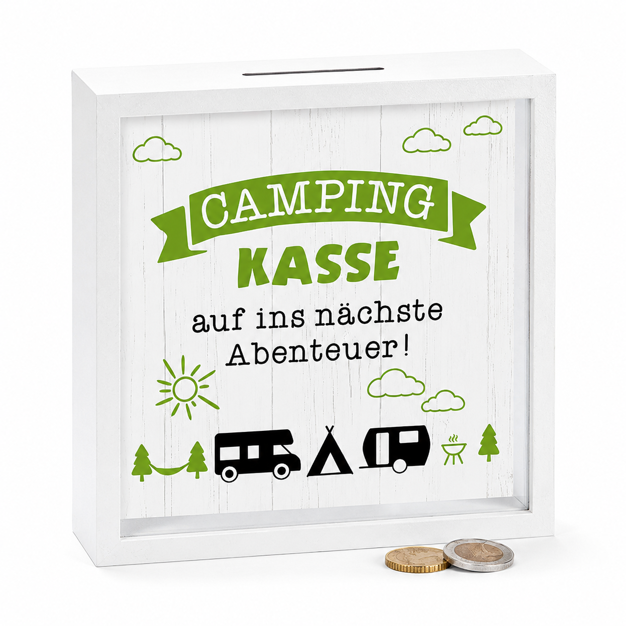 Camping Spardose „Camping Kasse“ aus MDF