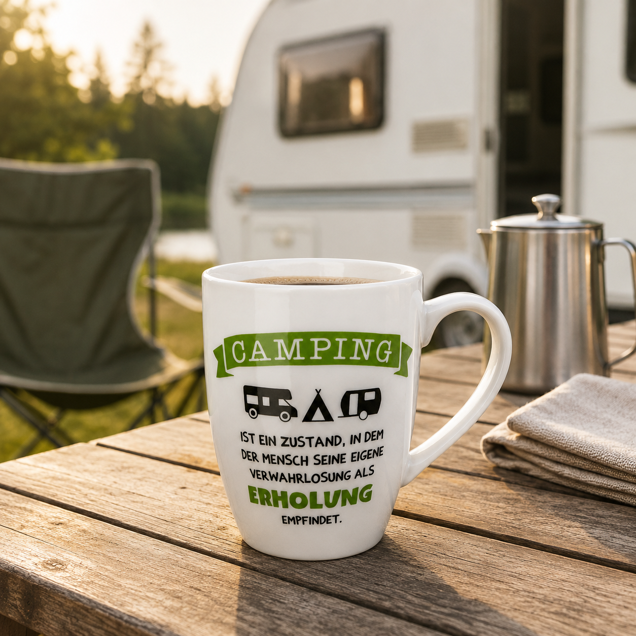Camping Tasse „Camping ist ein Zustand“ 360 ml