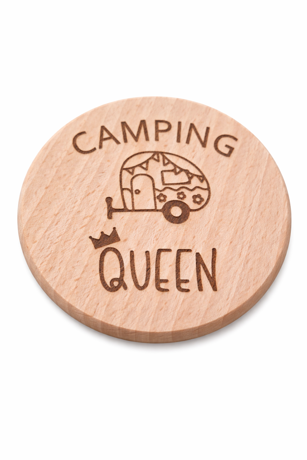 Holz Untersetzer mit Camping Gravuren