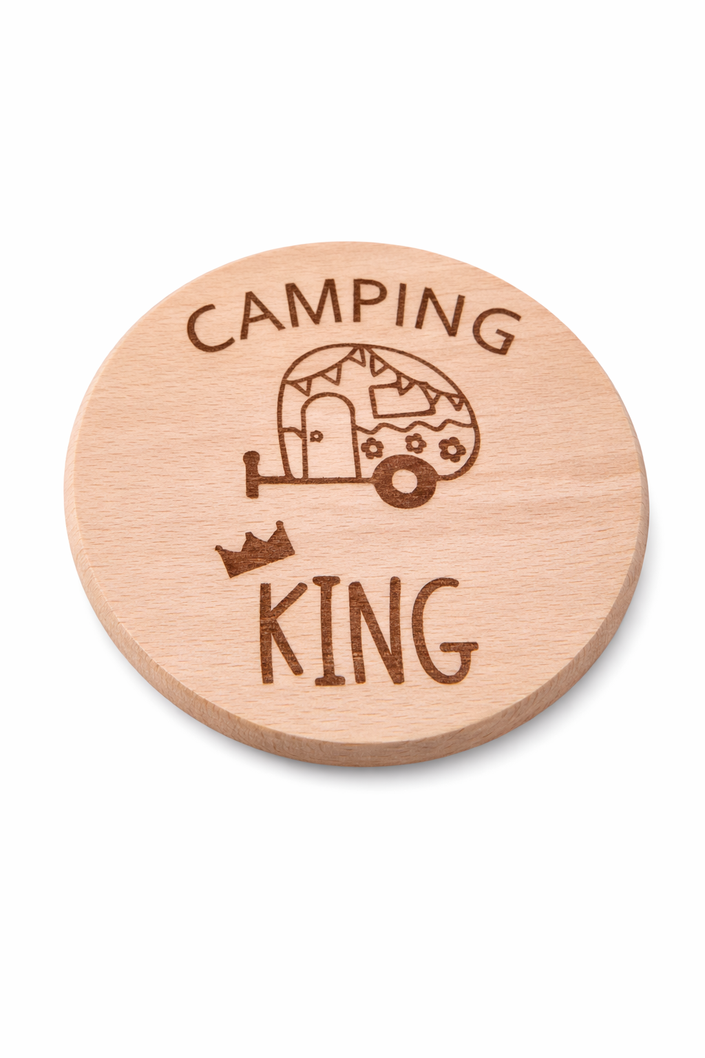 Holz Untersetzer mit Camping Gravuren