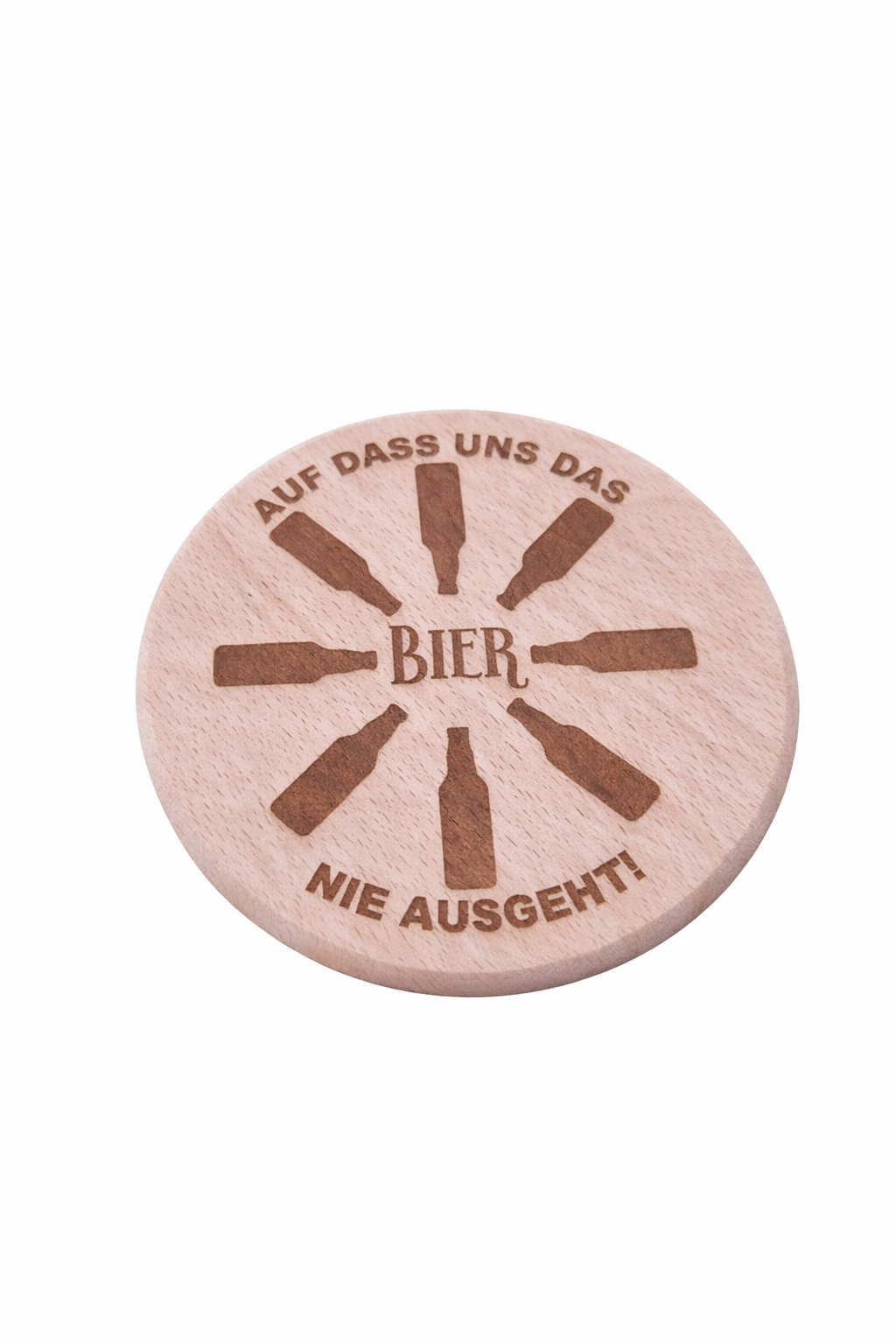 Holz Untersetzer mit Bier Gravuren
