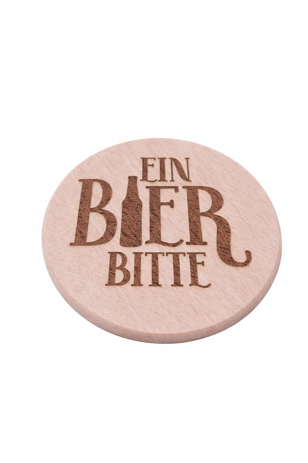 Holz Untersetzer mit Bier Gravuren
