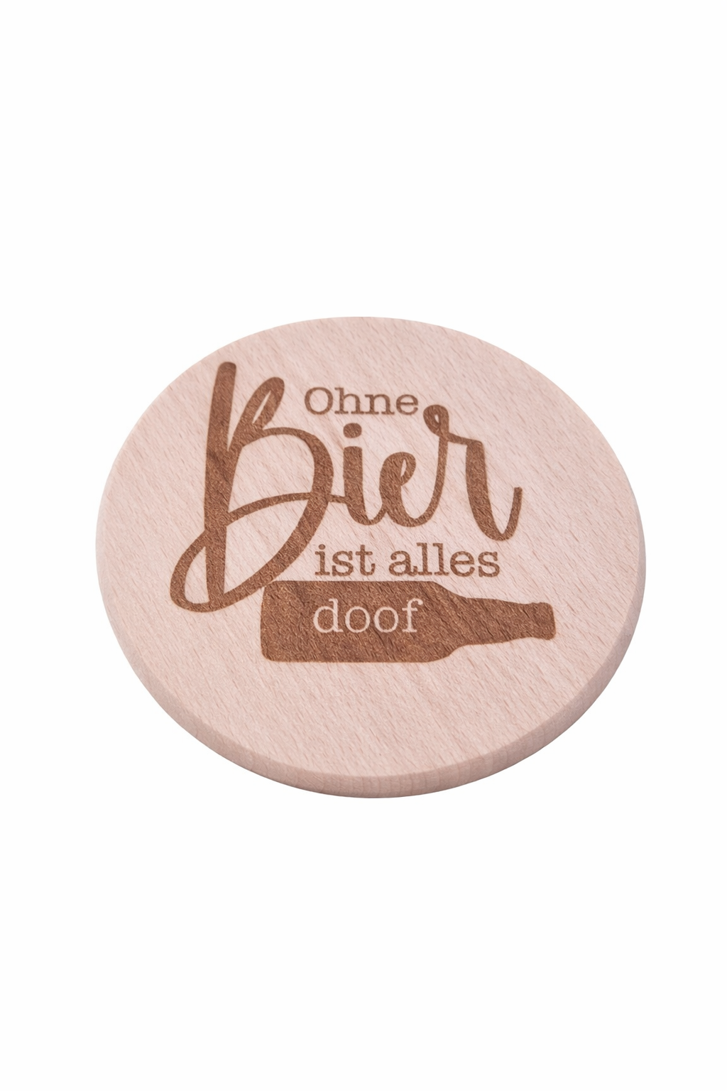 Holz Untersetzer mit Bier Gravuren