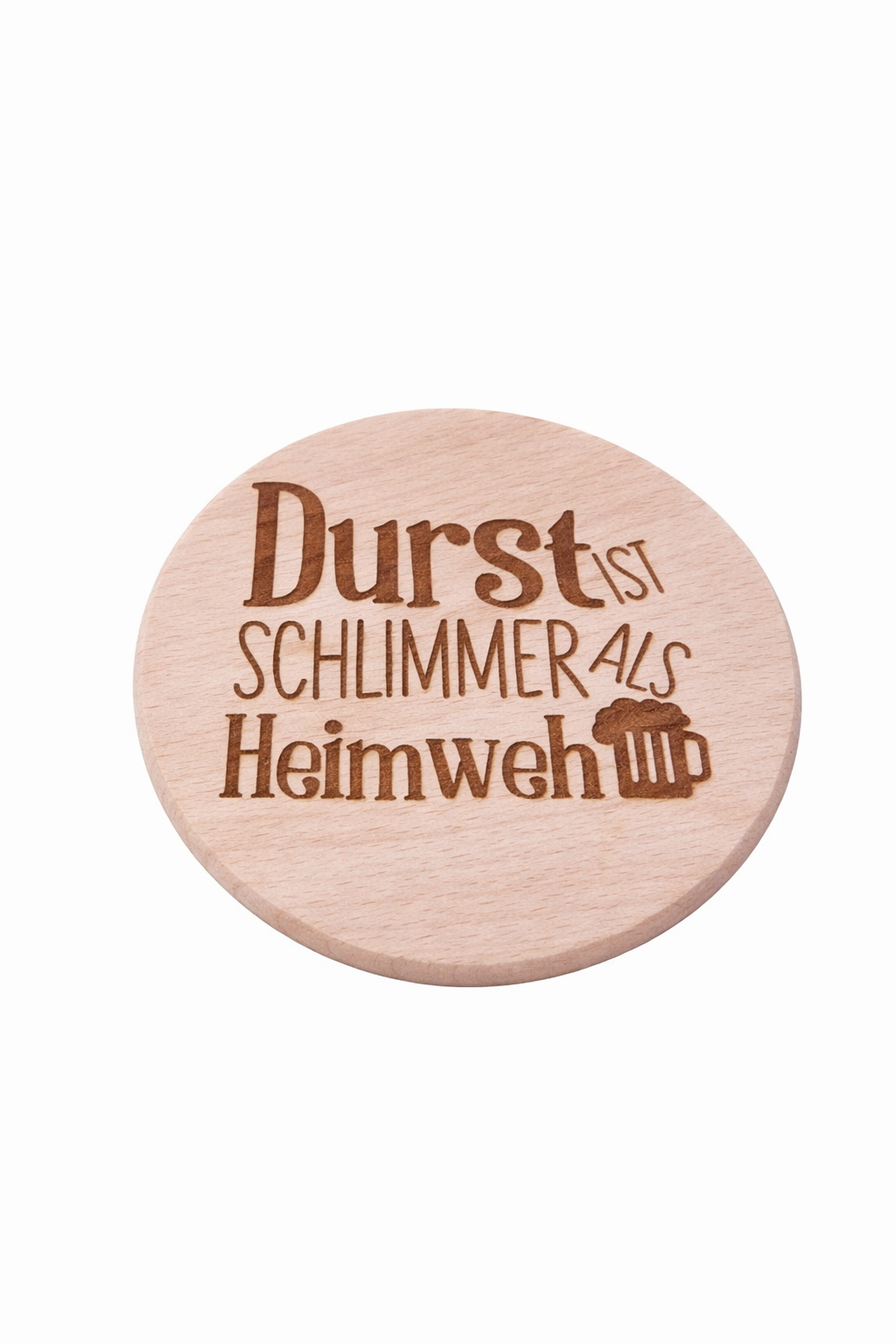 Holz Untersetzer mit Bier Gravuren