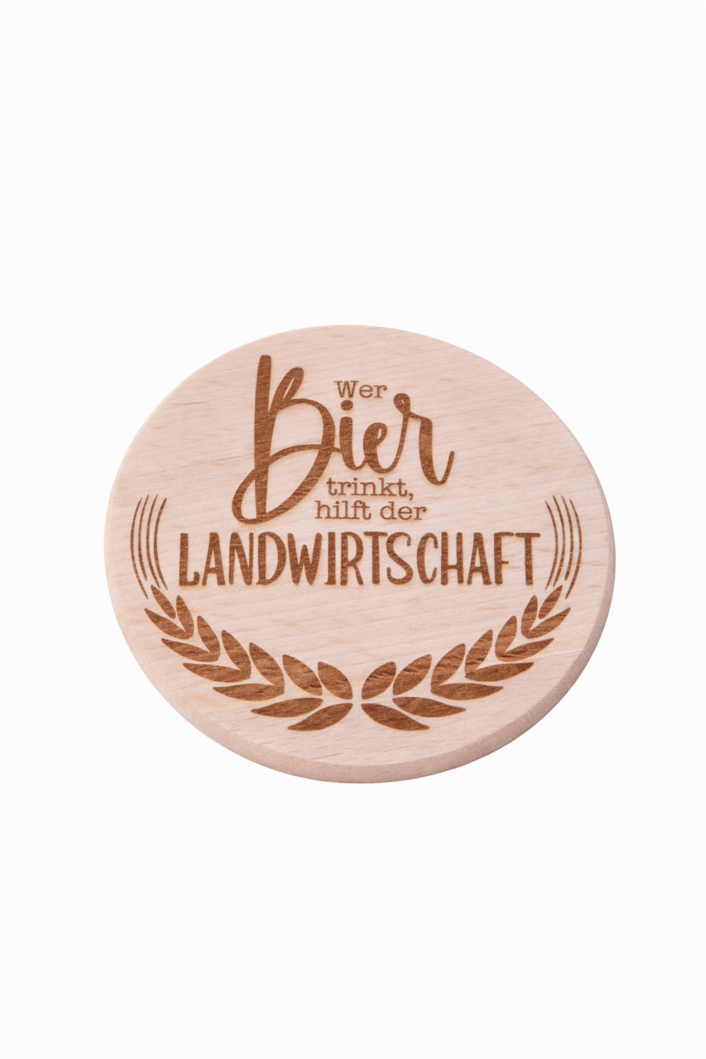 Holz Untersetzer mit Bier Gravuren