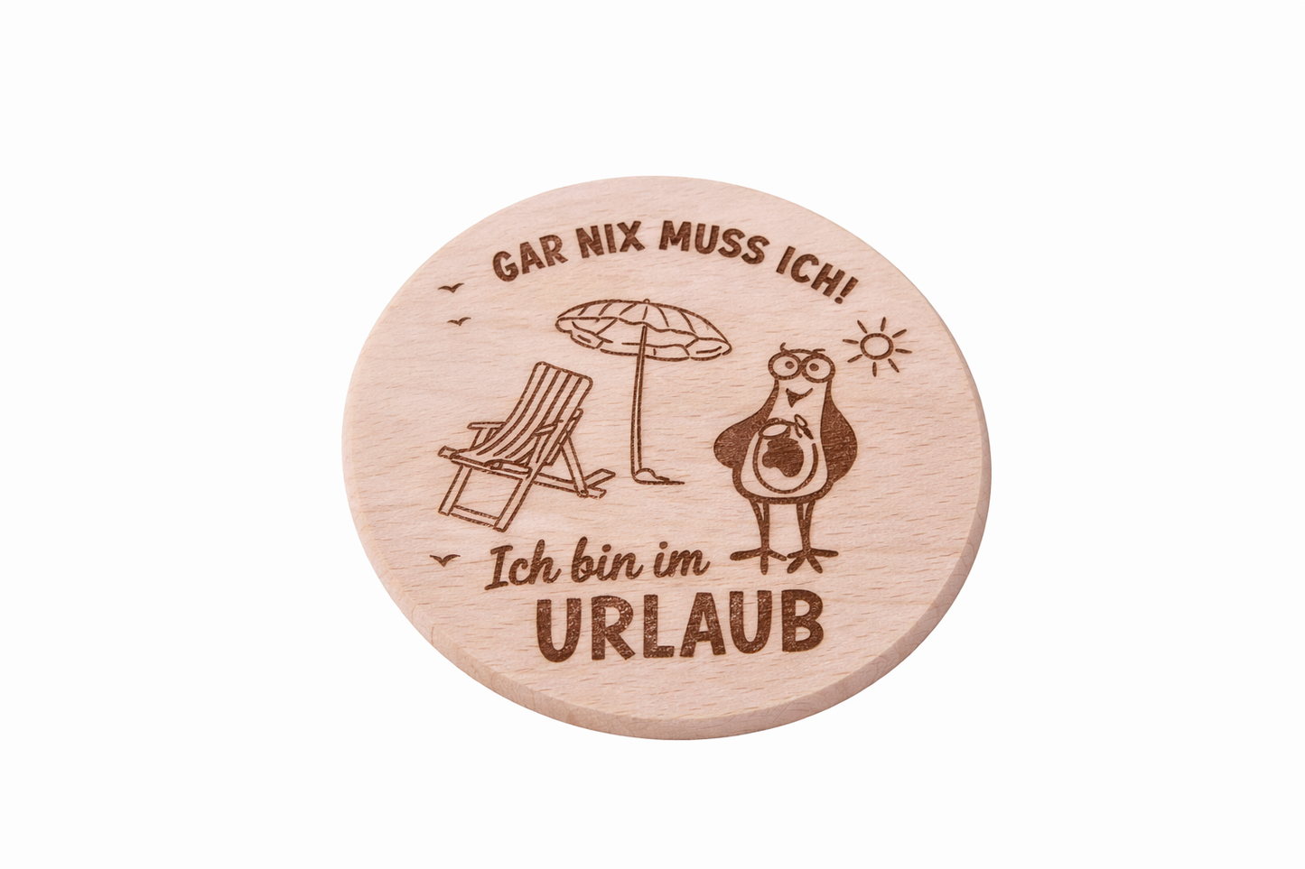 Holz Untersetzer mit Maritimen Gravuren
